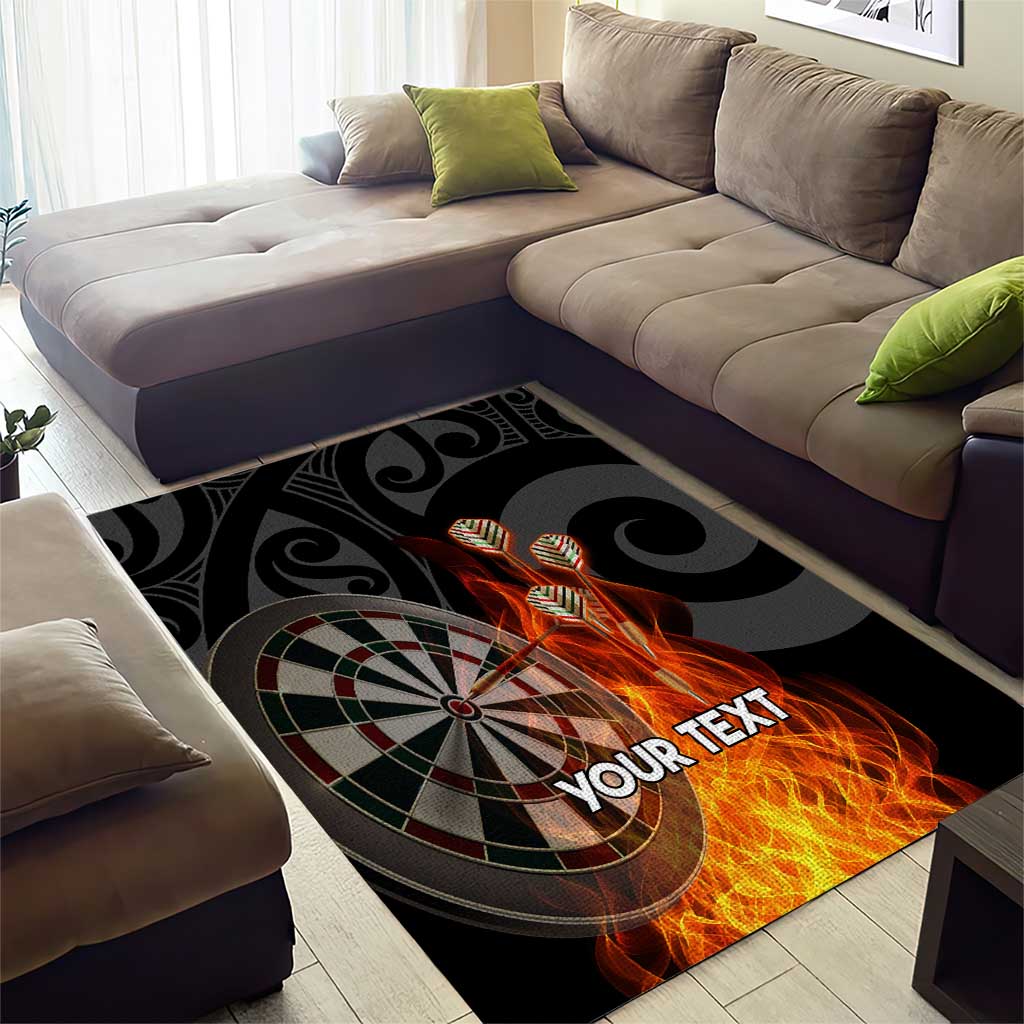 Personalised Aotearoa Darts Area Rug Maori Koru Flaming Dartboard LT14 - Polynesian Pride