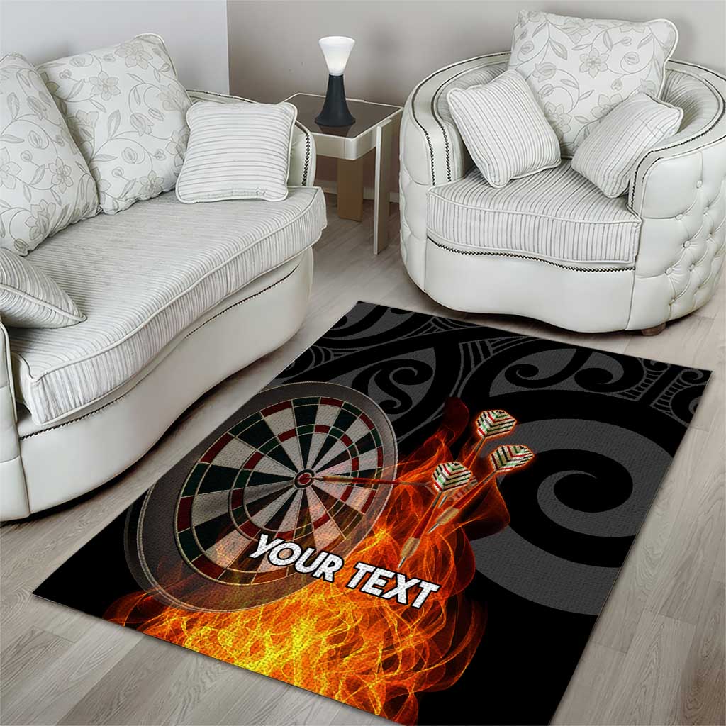 Personalised Aotearoa Darts Area Rug Maori Koru Flaming Dartboard LT14 - Polynesian Pride