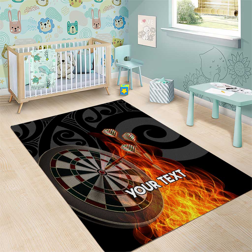 Personalised Aotearoa Darts Area Rug Maori Koru Flaming Dartboard LT14 - Polynesian Pride