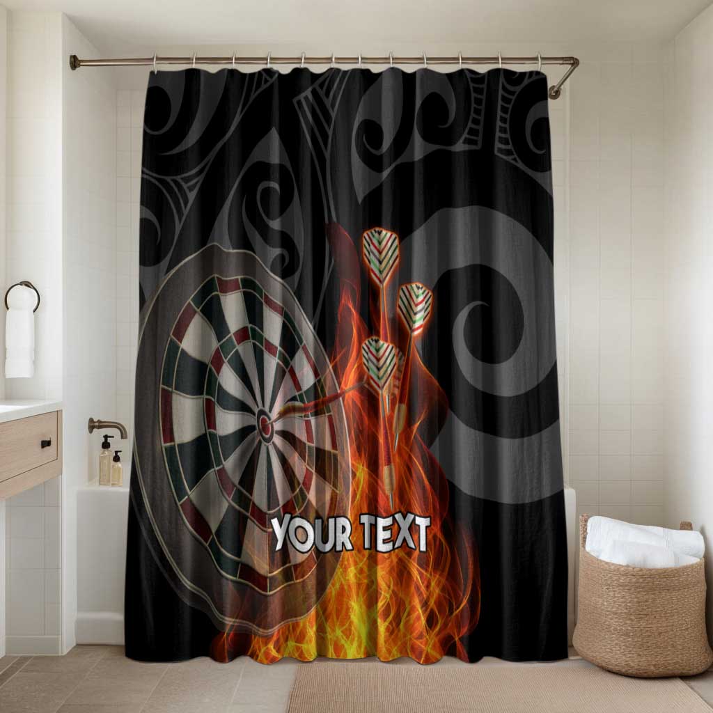 Personalised Aotearoa Darts Bathroom Set Maori Koru Flaming Dartboard - Polynesian Pride