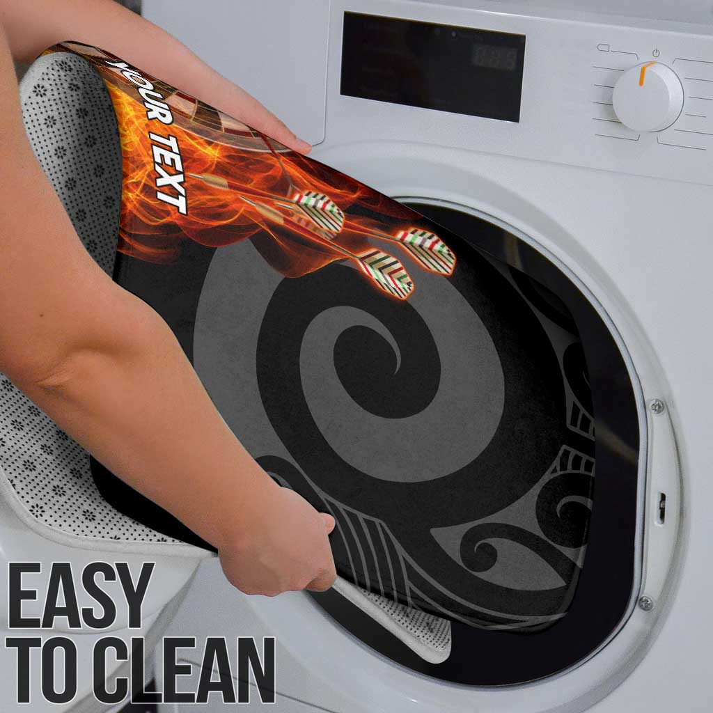 Personalised Aotearoa Darts Bathroom Set Maori Koru Flaming Dartboard - Polynesian Pride