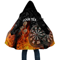 Personalised Aotearoa Darts Cloak Maori Koru Flaming Dartboard - Polynesian Pride