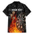 Personalised Aotearoa Darts Family Matching Off The Shoulder Long Sleeve Dress and Hawaiian Shirt Maori Koru Flaming Dartboard