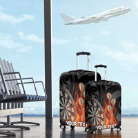 Personalised Aotearoa Darts Luggage Cover Maori Koru Flaming Dartboard