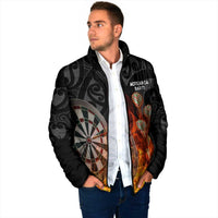 Personalised Aotearoa Darts Padded Jacket Maori Koru Flaming Dartboard - Polynesian Pride