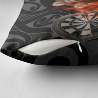Personalised Aotearoa Darts Pillow Cover Maori Koru Flaming Dartboard LT14 - Polynesian Pride