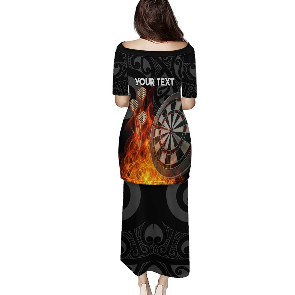 Personalised Aotearoa Darts Puletasi Maori Koru Flaming Dartboard