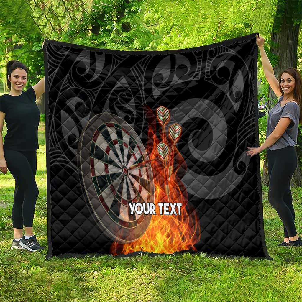 Personalised Aotearoa Darts Quilt Maori Koru Flaming Dartboard LT14 - Polynesian Pride
