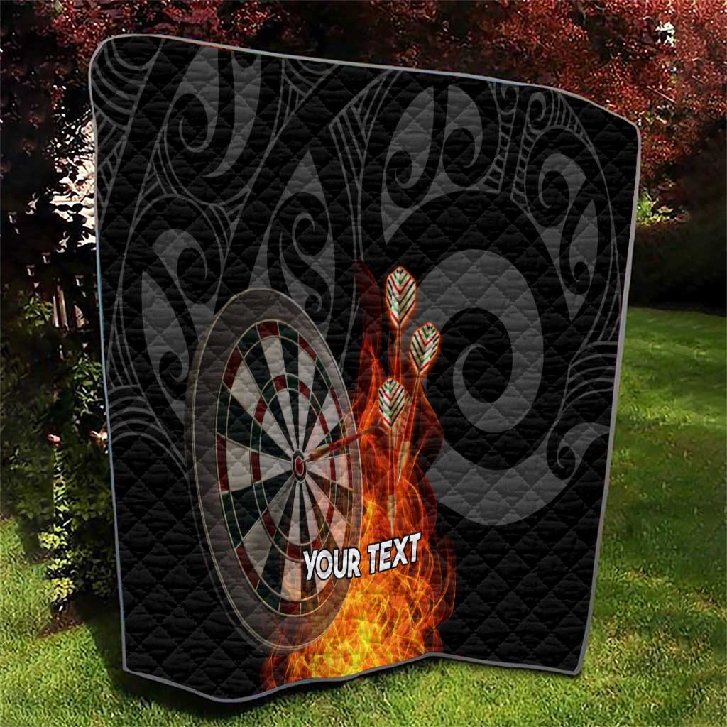 Personalised Aotearoa Darts Quilt Maori Koru Flaming Dartboard LT14 - Polynesian Pride