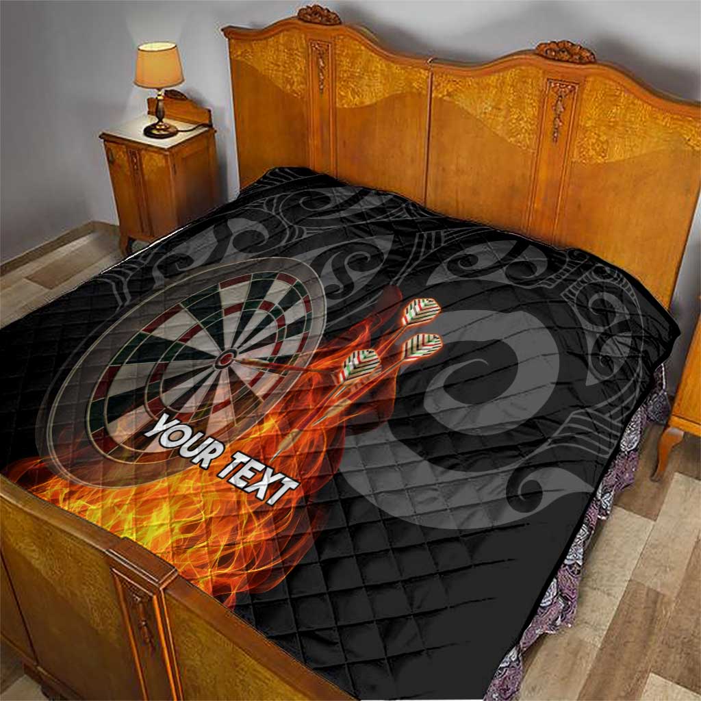 Personalised Aotearoa Darts Quilt Maori Koru Flaming Dartboard LT14 - Polynesian Pride