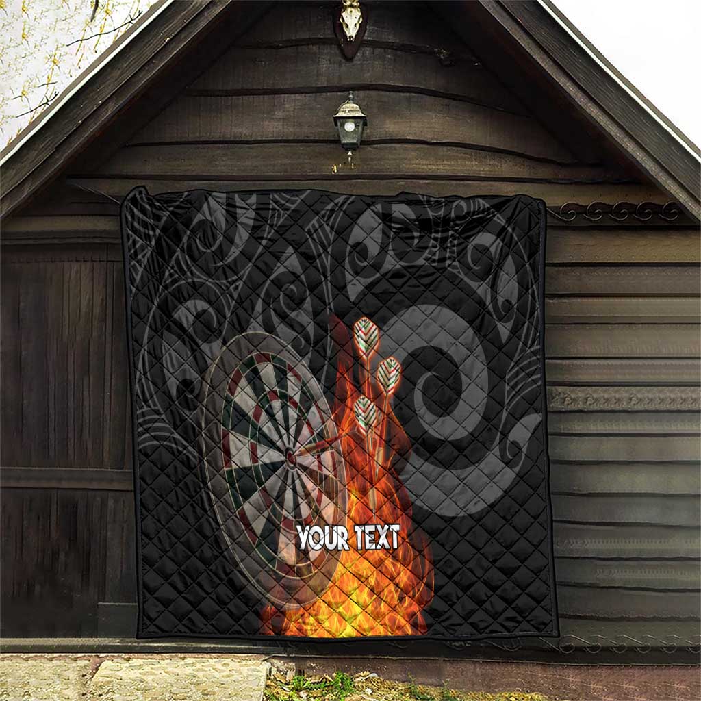Personalised Aotearoa Darts Quilt Maori Koru Flaming Dartboard LT14 - Polynesian Pride