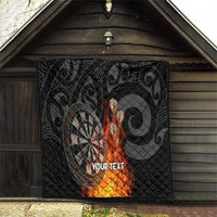 Personalised Aotearoa Darts Quilt Maori Koru Flaming Dartboard LT14 - Polynesian Pride