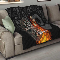 Personalised Aotearoa Darts Quilt Maori Koru Flaming Dartboard LT14 - Polynesian Pride