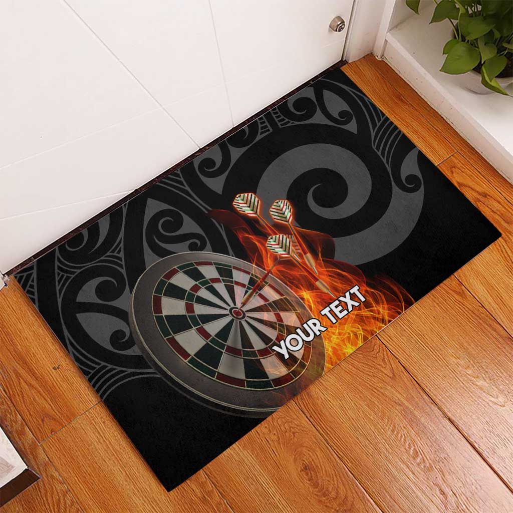 Personalised Aotearoa Darts Rubber Doormat Maori Koru Flaming Dartboard LT14 - Polynesian Pride