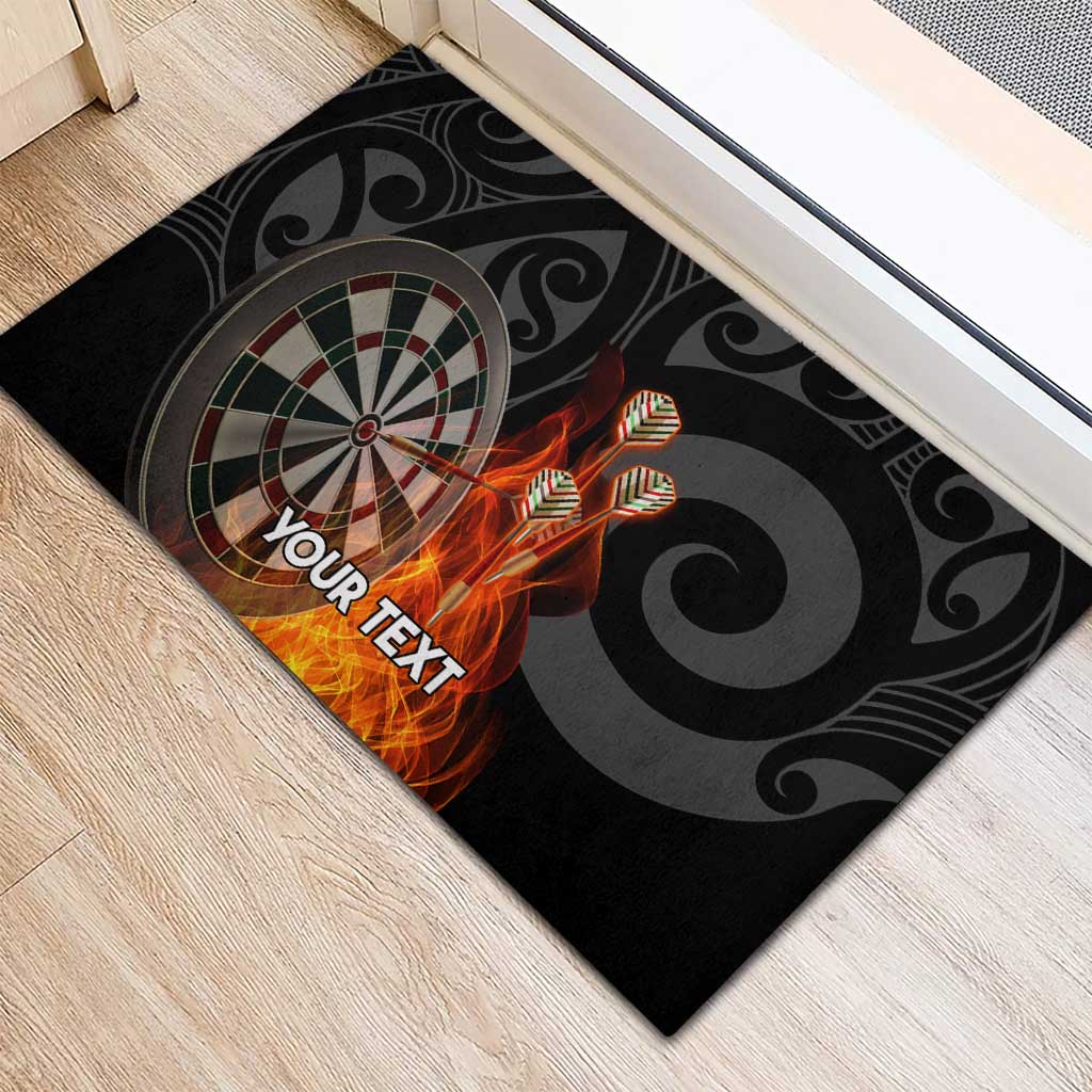 Personalised Aotearoa Darts Rubber Doormat Maori Koru Flaming Dartboard LT14 - Polynesian Pride