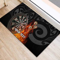 Personalised Aotearoa Darts Rubber Doormat Maori Koru Flaming Dartboard LT14 - Polynesian Pride