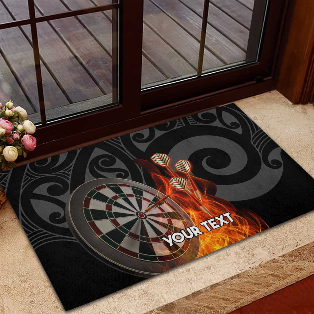 Personalised Aotearoa Darts Rubber Doormat Maori Koru Flaming Dartboard LT14 - Polynesian Pride