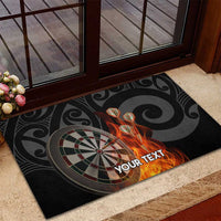 Personalised Aotearoa Darts Rubber Doormat Maori Koru Flaming Dartboard LT14 - Polynesian Pride