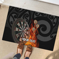 Personalised Aotearoa Darts Rubber Doormat Maori Koru Flaming Dartboard LT14 - Polynesian Pride