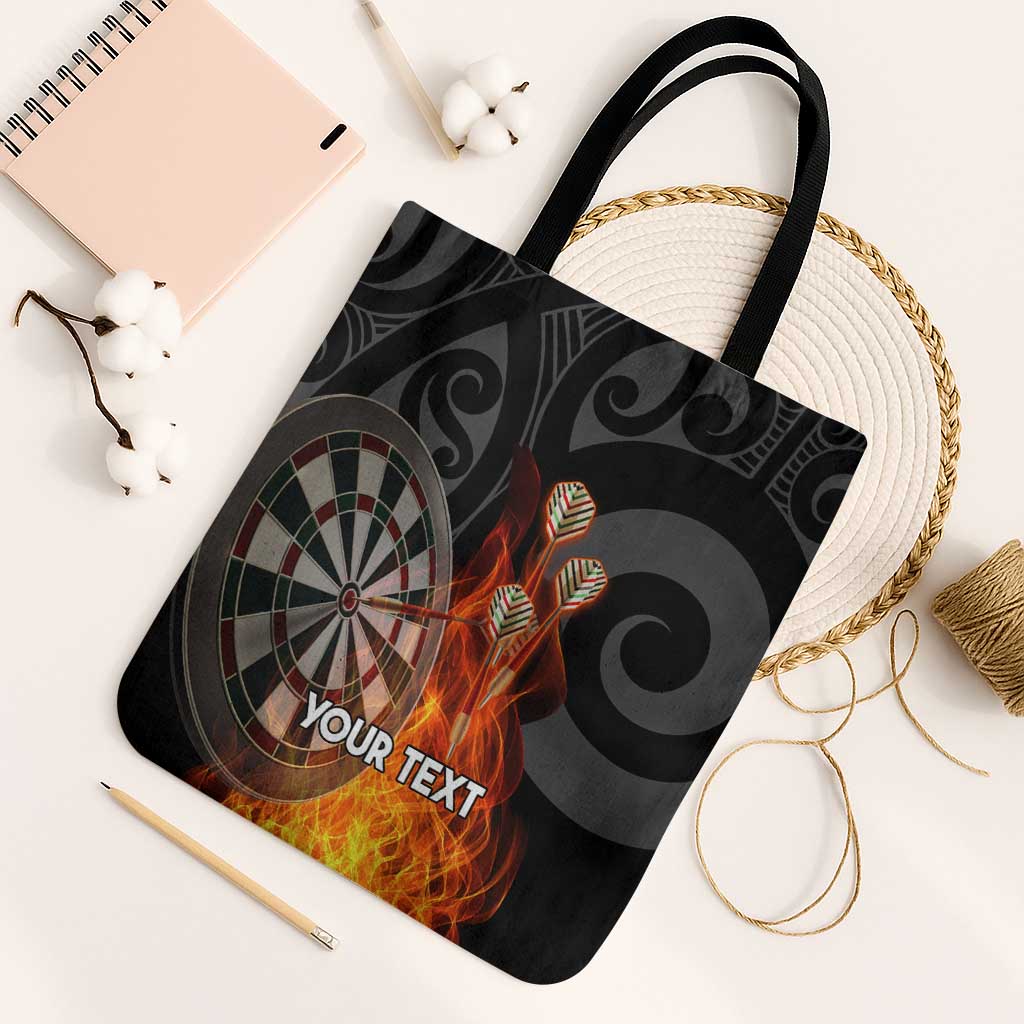 Personalised Aotearoa Darts Tote Bag Maori Koru Flaming Dartboard - Polynesian Pride