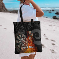 Personalised Aotearoa Darts Tote Bag Maori Koru Flaming Dartboard - Polynesian Pride