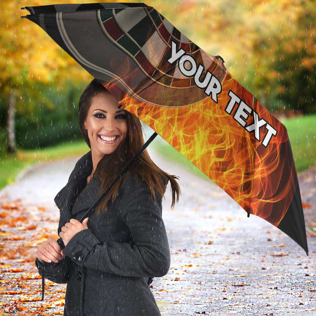 Personalised Aotearoa Darts Umbrella Maori Koru Flaming Dartboard - Polynesian Pride