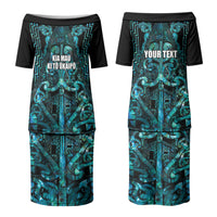 Maori Language Week Personalised Couples Matching Puletasi and Hawaiian Shirt Kia Mau Ki To Ukaipo Paua Shell Color LT14 - Polynesian Pride