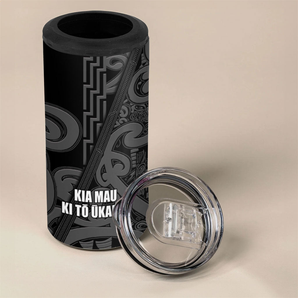 Maori Language Week Personalised 4 in 1 Can Cooler Tumbler Kia Mau Ki To Ukaipo Grey Color LT14 - Polynesian Pride