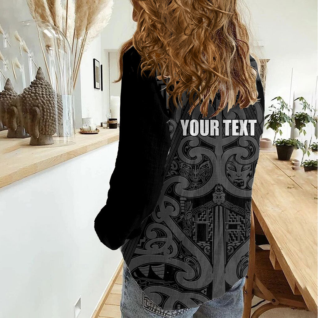 Maori Language Week Personalised Women Casual Shirt Kia Mau Ki To Ukaipo Grey Color LT14 - Polynesian Pride