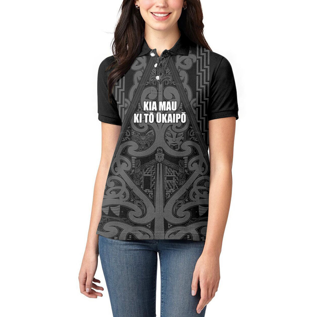Maori Language Week Personalised Women Polo Shirt Kia Mau Ki To Ukaipo Grey Color LT14 - Polynesian Pride