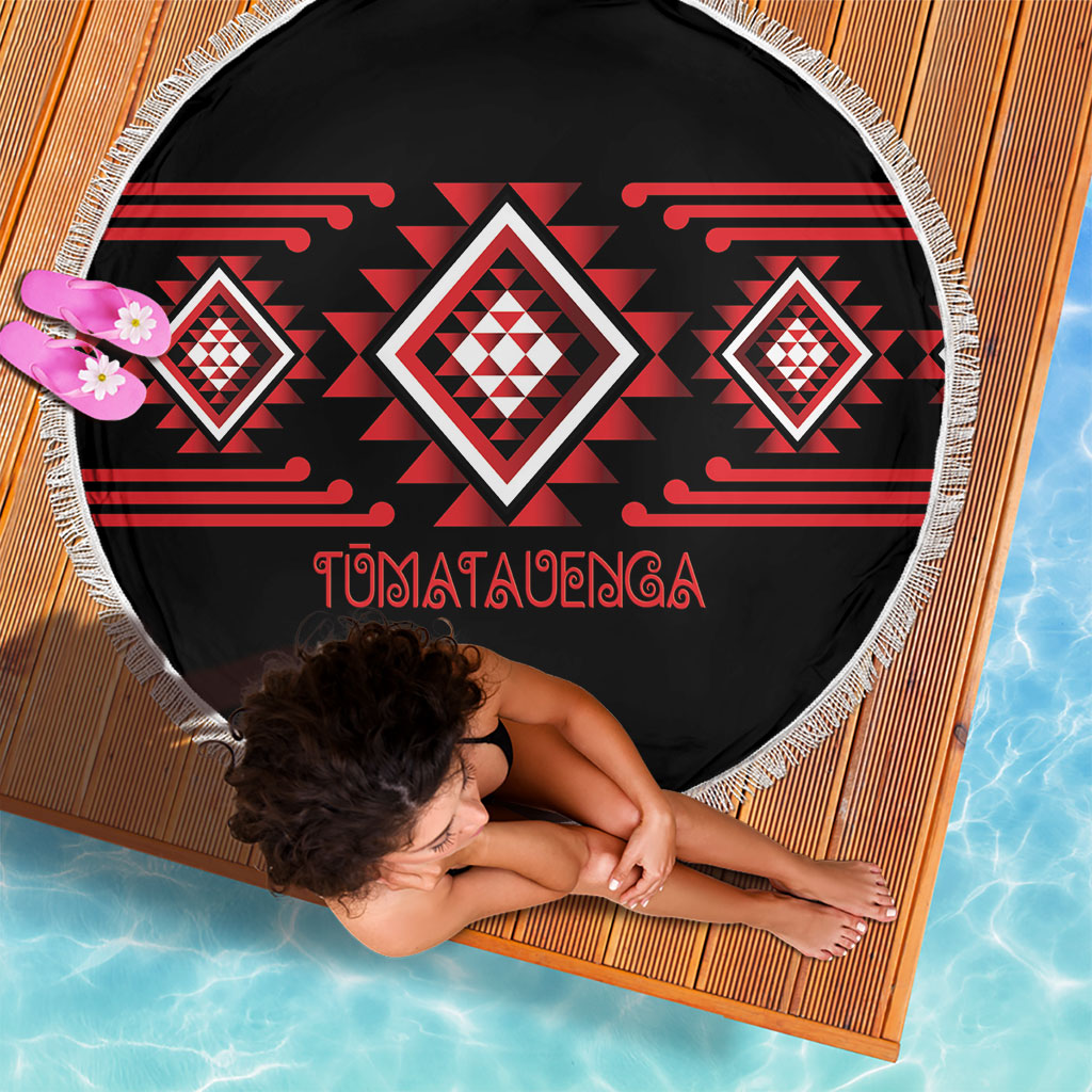 Aotearoa Atua Tumatauenga Beach Blanket Maori God Of War Taniko Motifs LT14 - Polynesian Pride