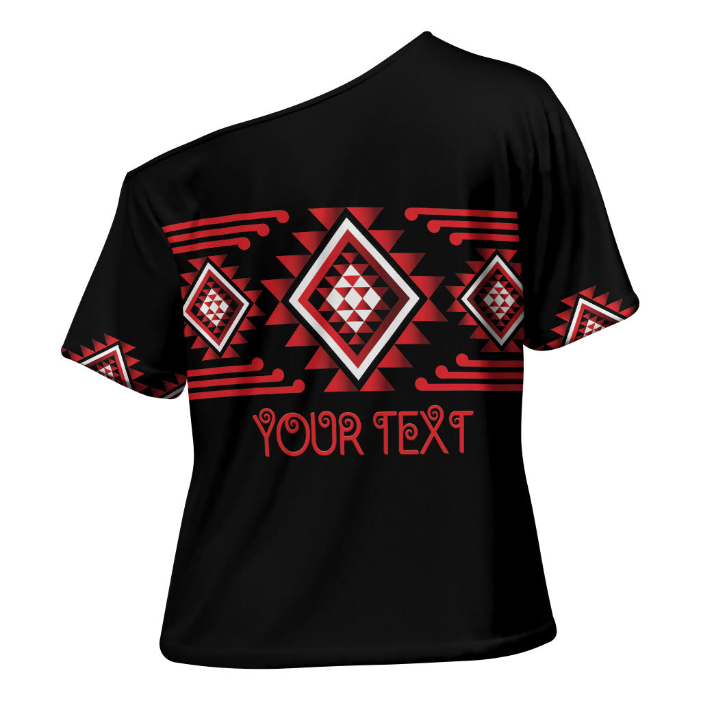Aotearoa Atua Tumatauenga Personalised Cross Shoulder Shirt Maori God Of War Taniko Motifs LT14 - Polynesian Pride