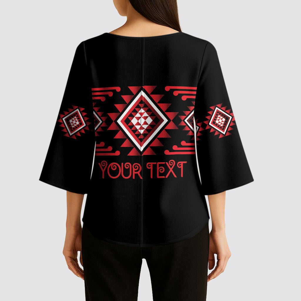 Aotearoa Atua Tumatauenga Personalised Kimono Sleeve Blouse Maori God Of War Taniko Motifs LT14 - Polynesian Pride