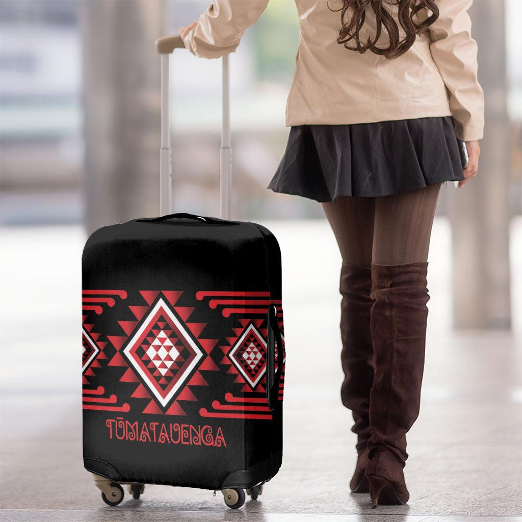 Aotearoa Atua Tumatauenga Luggage Cover Maori God Of War Taniko Motifs LT14 - Polynesian Pride