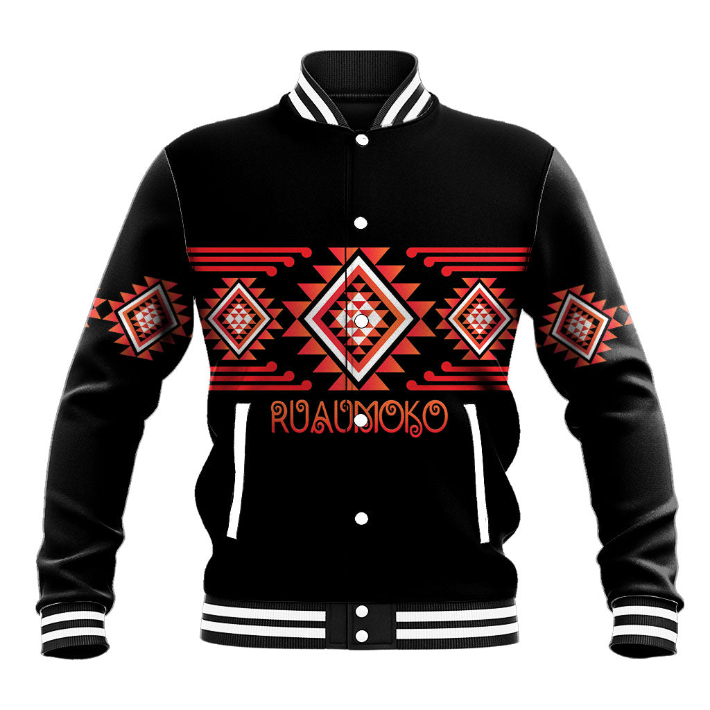Aotearoa Atua Ruaumoko Personalised Baseball Jacket Maori Powerful God Taniko Motifs