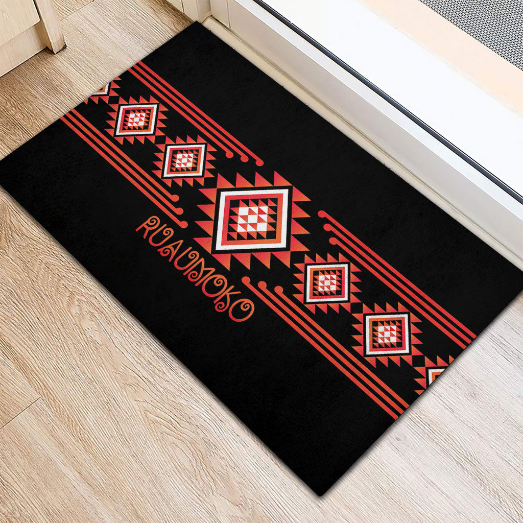 Aotearoa Atua Ruaumoko Rubber Doormat Maori Powerful God Taniko Motifs LT14 - Polynesian Pride