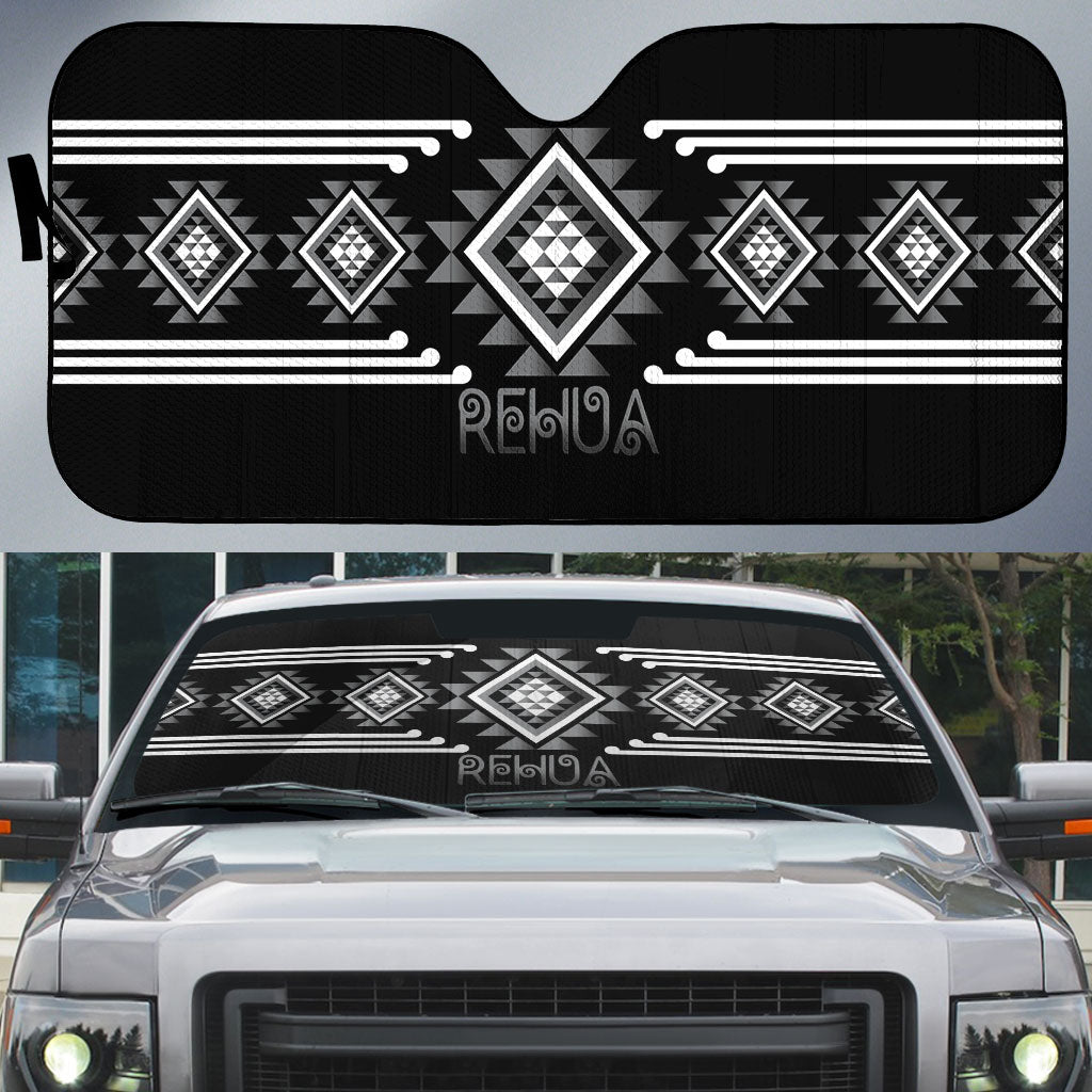 Aotearoa Atua Rehua Auto Sun Shade Maori God Of Healing Taniko Motifs