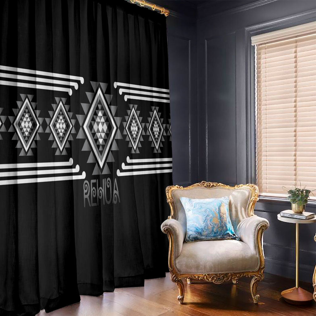 Aotearoa Atua Rehua Window Curtain Maori God Of Healing Taniko Motifs LT14 - Polynesian Pride