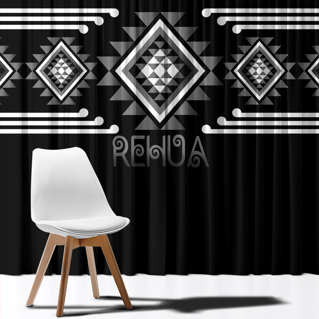 Aotearoa Atua Rehua Window Curtain Maori God Of Healing Taniko Motifs LT14 - Polynesian Pride