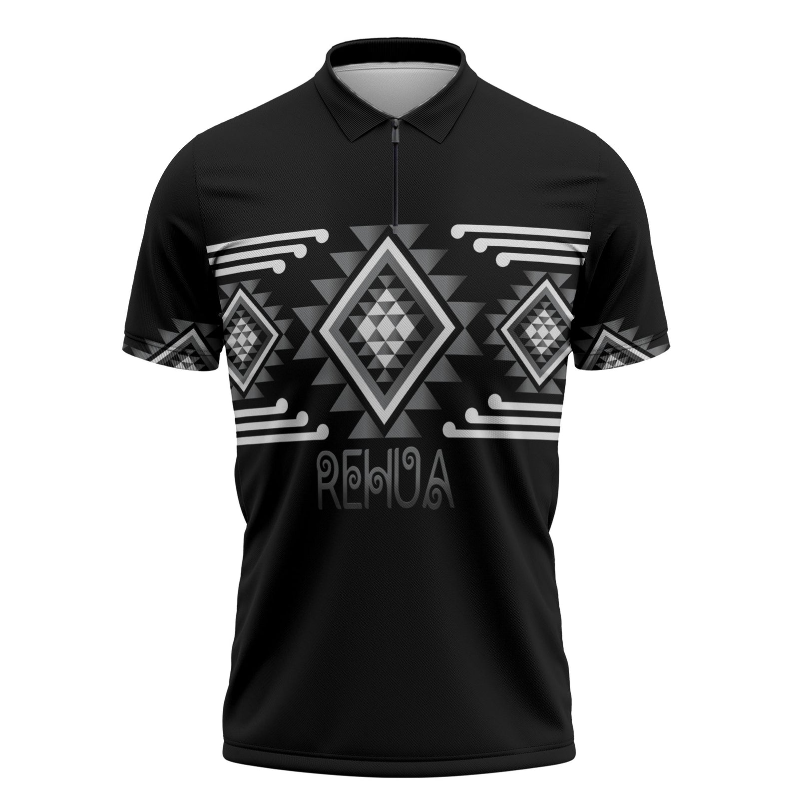Aotearoa Atua Rehua Personalised Zipper Polo Shirt Maori God Of Healing Taniko Motifs