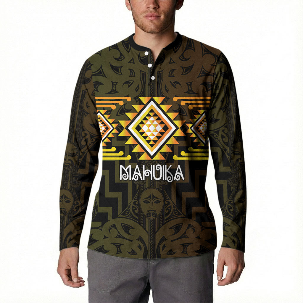 Aotearoa Atua Mahuika Personalised Button Sweatshirt Maori Goddess Of Fire Taniko Motifs LT14 - Polynesian Pride