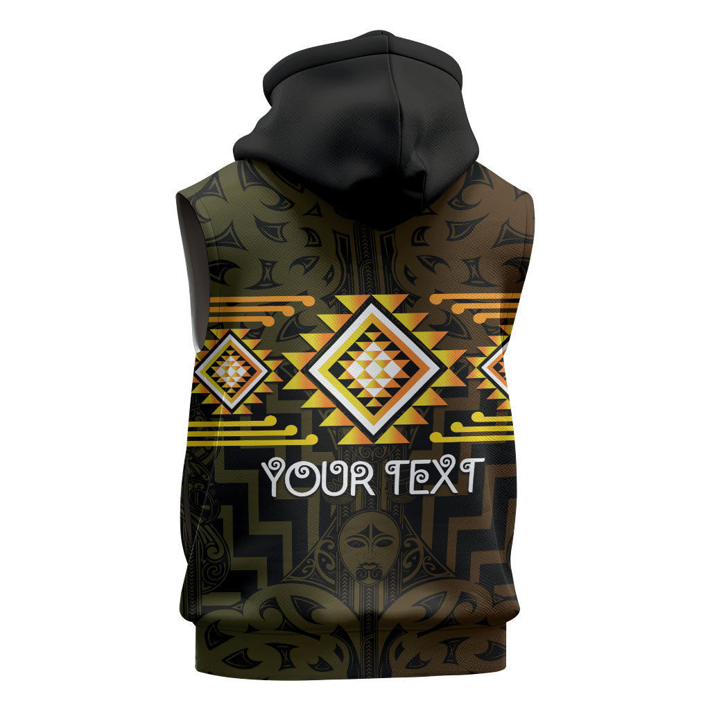 Aotearoa Atua Mahuika Personalised Sleeveless Hoodie Maori Goddess Of Fire Taniko Motifs LT14 - Polynesian Pride