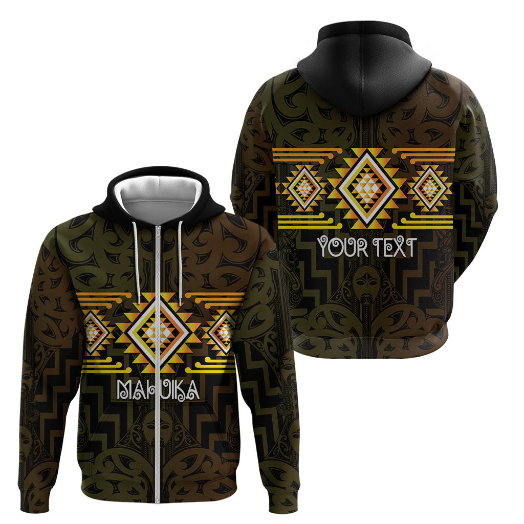 Aotearoa Atua Mahuika Personalised Zip Hoodie Maori Goddess Of Fire Taniko Motifs LT14 - Polynesian Pride