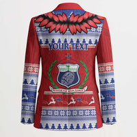 Personalised Toa Samoa Rugby Christmas Blazer Ula Fala Samoan Pattern Red - Polynesian Pride