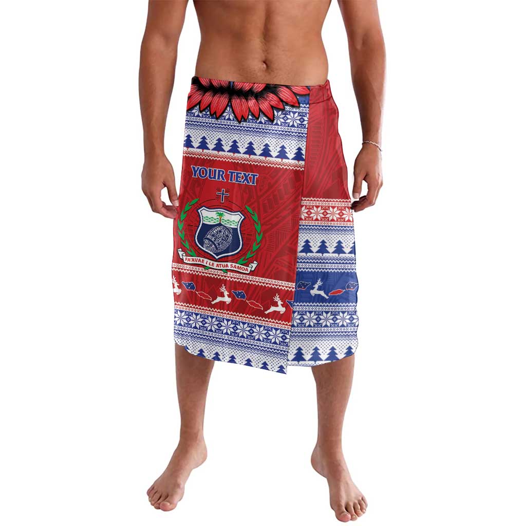 Personalised Toa Samoa Rugby Christmas Lavalava Ula Fala Samoan Pattern Red - Polynesian Pride