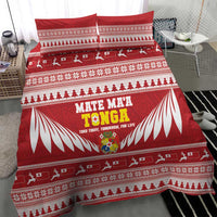 Tonga Rugby Christmas Bedding Set Mate Maa Tonga Ngatu Pattern - Polynesian Pride