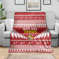 Tonga Rugby Christmas Blanket Mate Maa Tonga Ngatu Pattern - Polynesian Pride