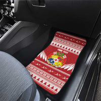 Personalised Tonga Rugby Christmas Car Mats Mate Maa Tonga Ngatu Pattern - Polynesian Pride