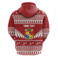 Personalised Tonga Rugby Christmas Hoodie Mate Maa Tonga Ngatu Pattern - Polynesian Pride