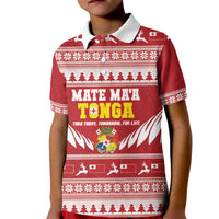 Personalised Tonga Rugby Christmas Kid Polo Shirt Mate Maa Tonga Ngatu Pattern - Polynesian Pride